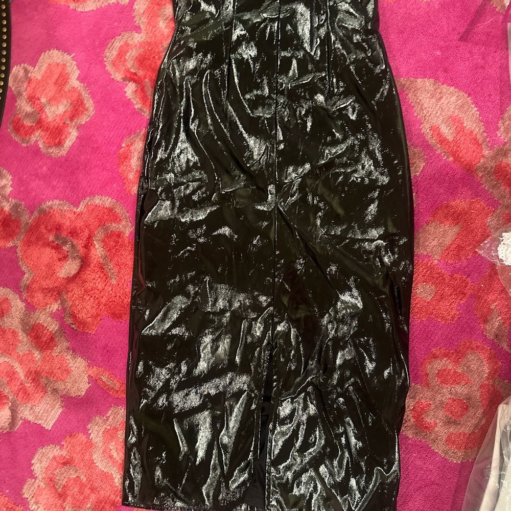 Revolve Superdown Sexy NWT Black faux leather Women's Dress - Picture 5 of 8